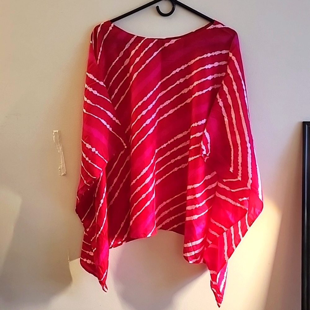 Kaftan style  pure silk tye and dye top